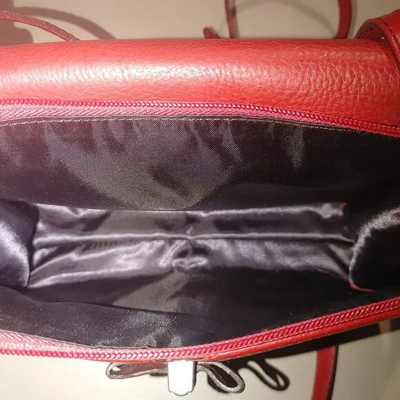 Brighton Retired Lipstick Red Leather Purse Crossbody Organizer Embellishment